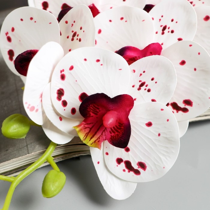 Цветы искусственные Цветы искусственные "Орхидея экстра галант" 60 см d-8 см, бело-сиреневый