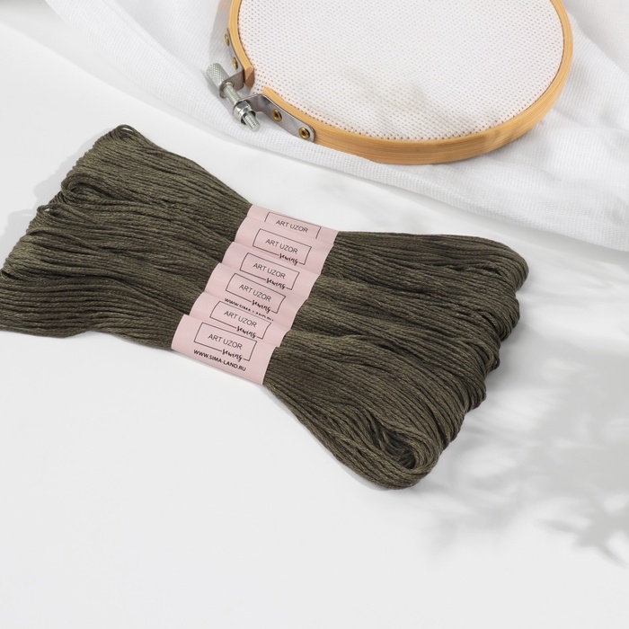Набор ниток мулине №645, 8 &plusmn; 1 м, 6 шт, цвет тёмно-оливковый