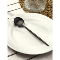 Ложка столовая из нержавеющей стали Magistro &laquo;Фолк&raquo;, длина 21 см, цвет чёрный