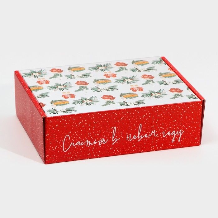 Коробка подарочная новогодняя складная &laquo;Хюгге&raquo;, 30,7 х 22 х 9,5 см, Новый год