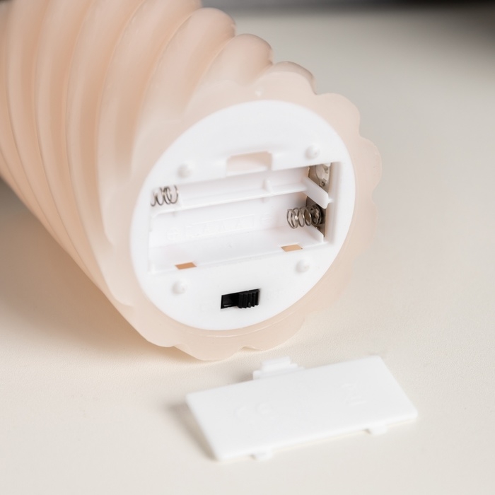 Светодиодная свеча витая розовая, 7.5 &times; 12.5 &times; 7.5 см, пластик, воск, батарейки АААх2 (не в комплекте), свечение тёплое белое