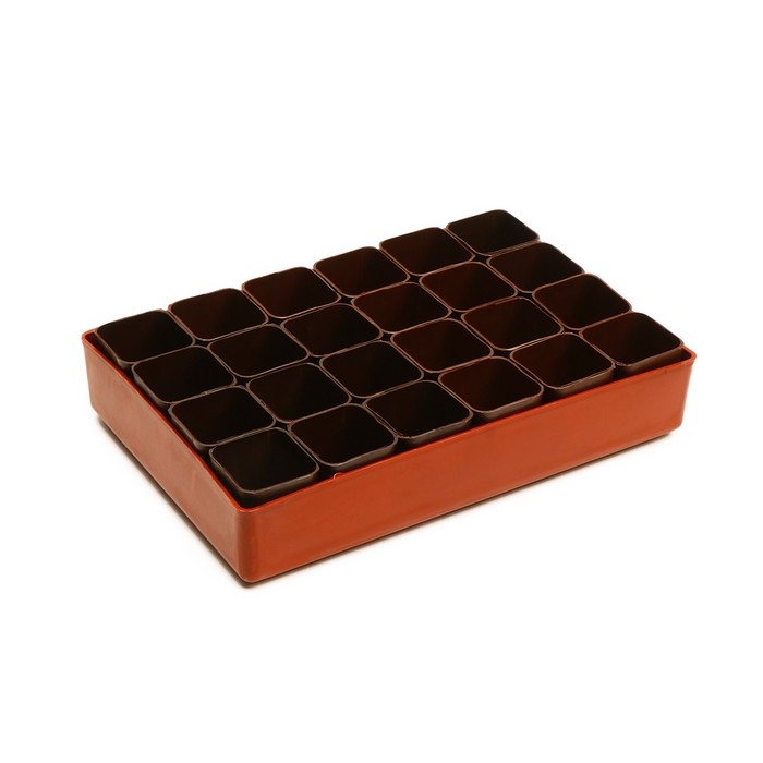 Набор для рассады: стаканы по 70 мл (24 шт.), поддон 29,5 &times; 20 см, МИКС