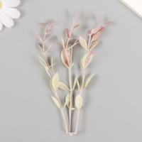 Искусственное растение для творчества "Листья фикуса" набор 6 шт бордовые кончики 12 см