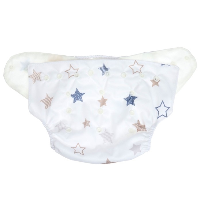 Многоразовый подгузник &laquo;Звезды&raquo;, 3-15 кг, цвет белый, Крошка Я