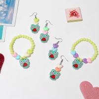 Набор детский &laquo;Выбражулька&raquo; 2 предмета: серьги, браслет, лягушки, цвет МИКС
