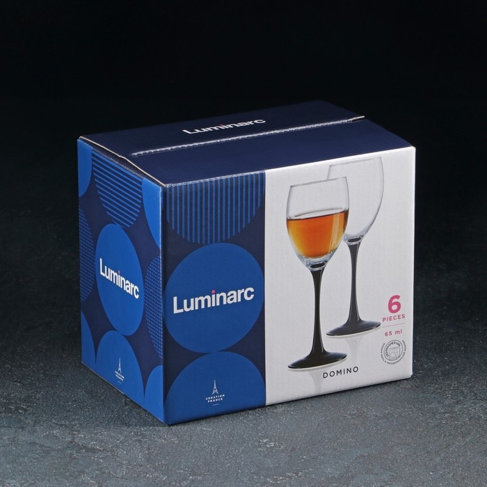 Рюмка стеклянная &laquo;Домино&raquo;, 65 мл, 6 шт