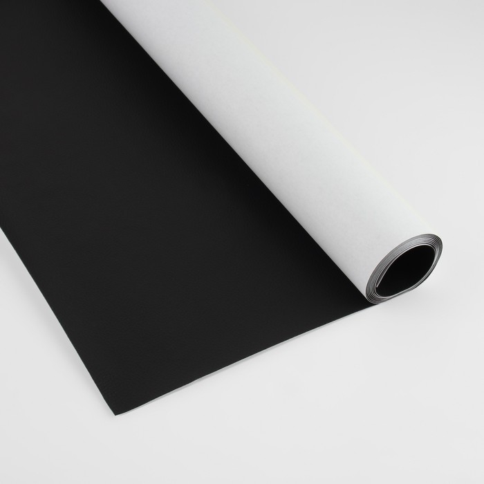 Искусственная кожа, с клеевой основой, 137 &times; 50 см, 0,5 мм, цвет чёрный