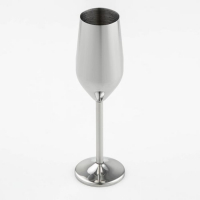 Бокал-флюте из нержавеющей стали, 200 мл, 22&times;6,5 см, для коктейлей, глянцевый, цвет серебряный