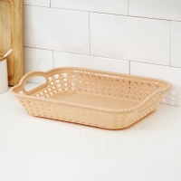 Поднос пластиковый прямоугольный Доляна &laquo;Плетение&raquo;, 32&times;23&times;5 см, цвет МИКС