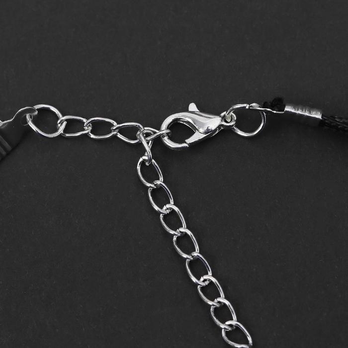 Чокер &laquo;Двойной&raquo; с нитью, звезда, цвет бело-чёрный в серебре, L=40 см