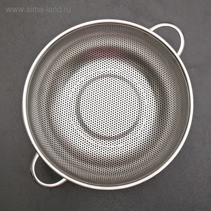 Дуршлаг из нержавеющей стали с ручками &laquo;Марко&raquo;, d=28 см, две ручки, цвет хромированный