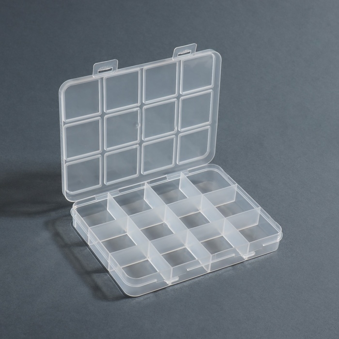 Органайзер для декора, 12 секций, размер 11 &times; 8,5 &times; 1,5 см, цвет прозрачный