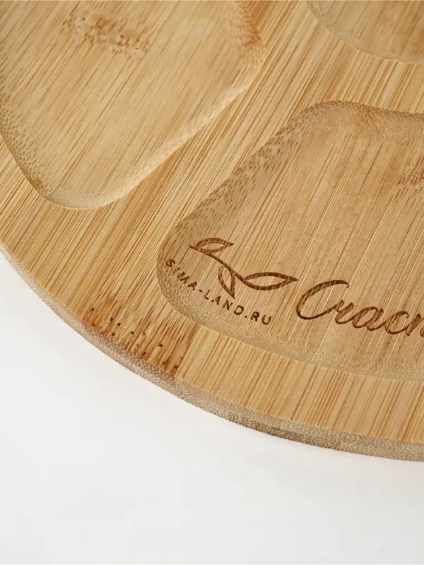 Менажница круглая &laquo;Цветы&raquo;, бамбук, 25 см