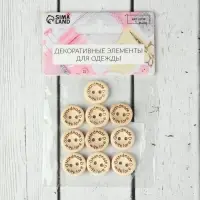 Набор нашивок из дерева Hand made with love, 1.5&times;1.5 см, 10 шт.