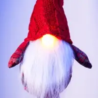 Фигура текстиль &laquo;Гном в красном&raquo; 55 см, 1 LED, от батареек AG13&times;3, свечение тёплое белое