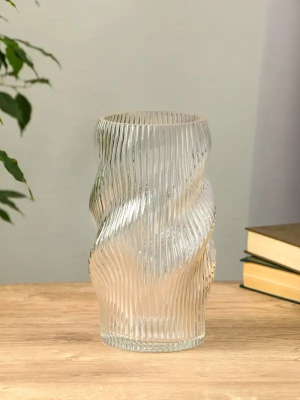 Ваза стекло настольная "Венди" 24,5х13х11 см, прозрачный