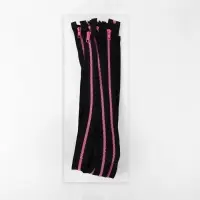 Молния &laquo;Трактор&raquo;, №5, разъёмная, замок автомат, 80 см, чёрная, розовая