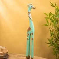 Сувенир "Жирафик" дерево 18х10х80 см, цв. бирюзовый
