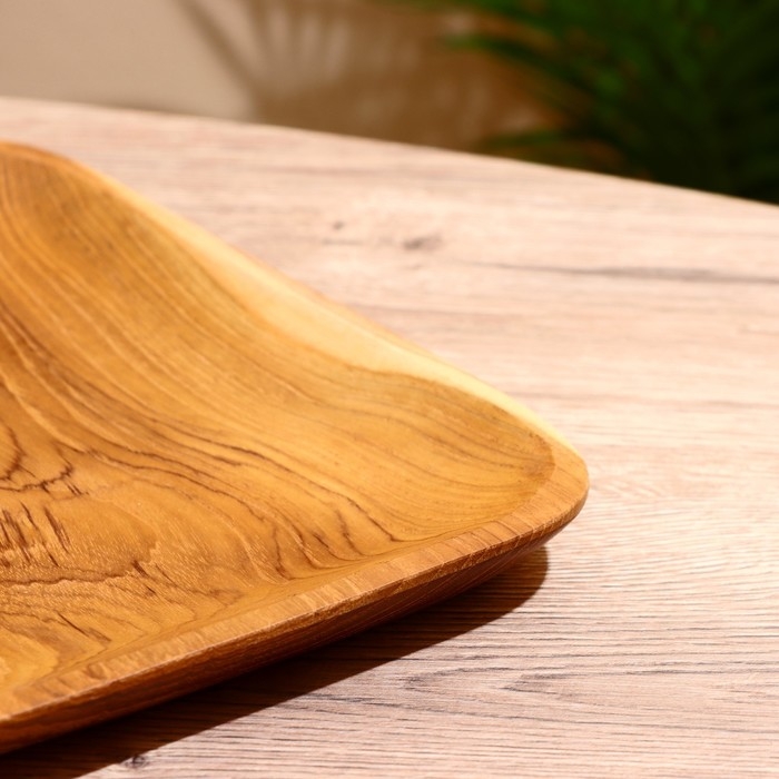 Блюдо 25х20х2 см, тиковое дерево