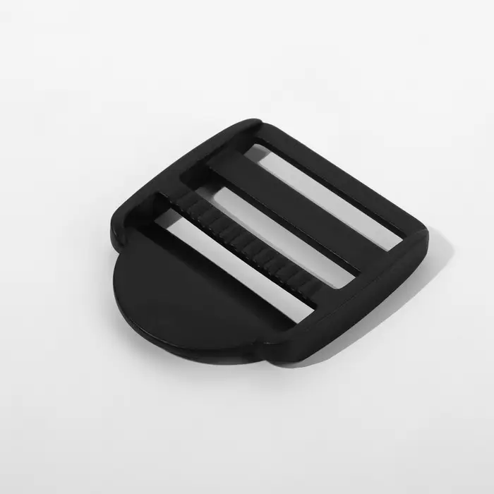 Пряжка регулирующая, трёхщелевая, вн. ширина=38 мм, s=3.5 мм, 10 шт., чёрная