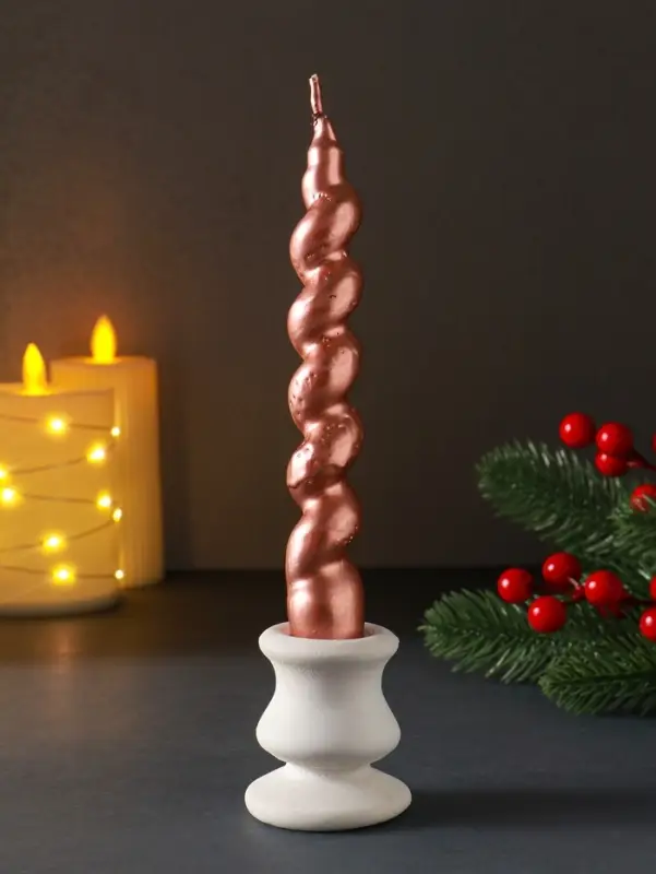 Свеча витая "LUXURY" 25*180 мм, лакированная, капучино