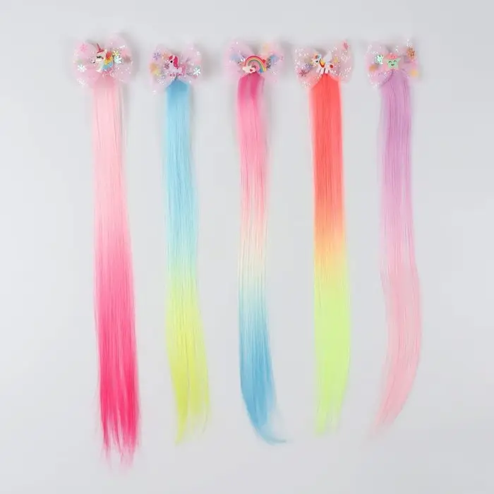 Локон накладной &laquo;Бантик&raquo;, прямой волос, на заколке, 32 см, цвет МИКС