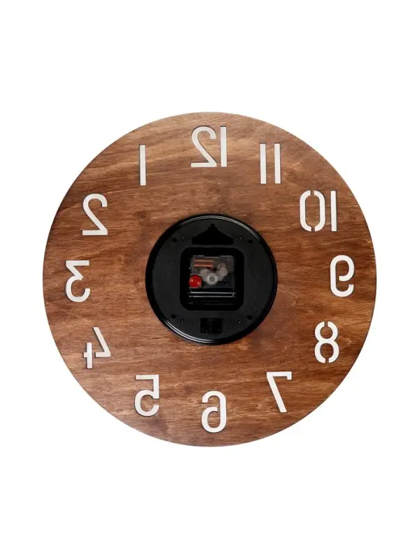 Часы настенные, интерьерные, бесшумные, d-40 см, дерево, открытые