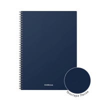 Тетрадь А4 на спирали, 60 листов в клетку, ErichKrause Classic, пластиковая обложка, блок офсет 100% белизна, МИКС