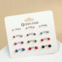 Пусеты 12 пар &laquo;Фантазия&raquo; маленькие d=3-6 мм, цветные в золоте