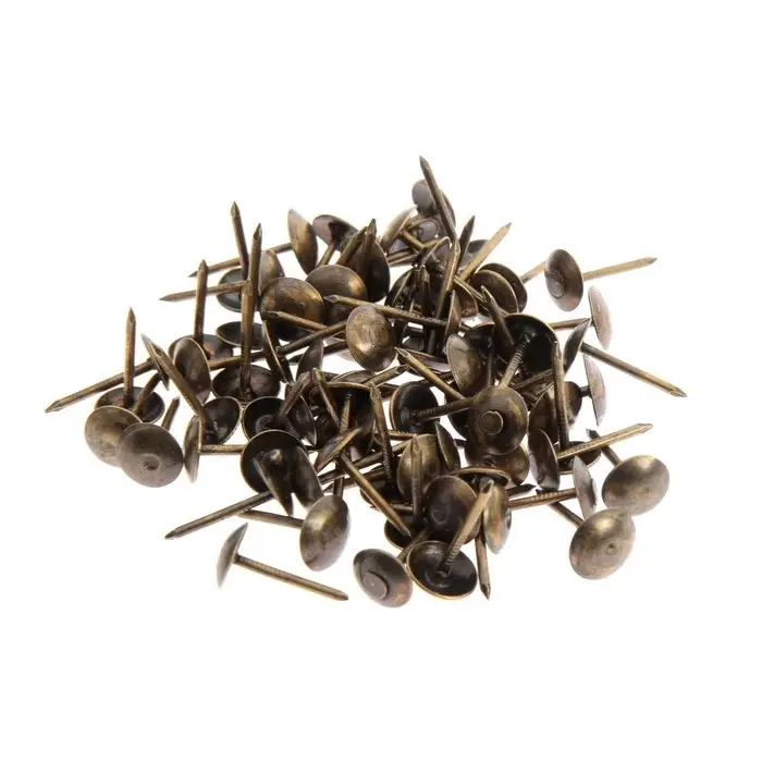 Гвозди ТУНДРА, декоративные, обивочные, 8&times;15 мм, бронза, фасовка 50 шт.