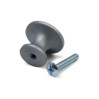 Ручка-кнопка CAPPIO RK148, d=24 мм, цвет графит, 8 шт.