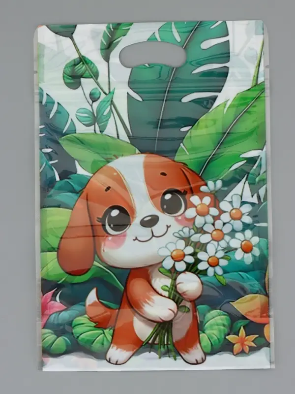 Пакет подарочный, с zip-lock застежкой, "Букет ромашек", 15х23 &plusmn; 1см