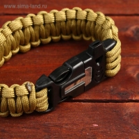 Браслет для выживания 3в1 (паракорд 2 м, свисток, огниво), 25.5 &times; 2.5 см, 3 м
