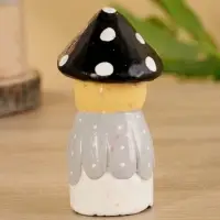 Сувенир "Гномик" дерево 5,5х5,5х10 см, цв. чёрно-серый