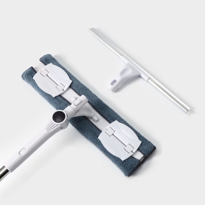 Окномойка бабочка Raccoon, стальная телескопическая ручка, микрофибра, поворот на 180&deg;, 40&times;10&times;118(150) см