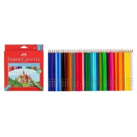 Карандаши 48 цветов Faber-Castell ECO &laquo;Замок&raquo; 7/2.8 шестигранный корпус, с точилкой