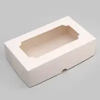 Коробка складная с окном под зефир, белый, 25&times;15&times;7 см