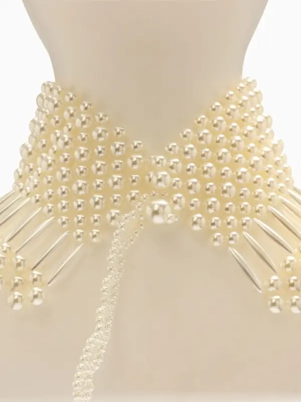 Колье-чокер жемчуг "Богема", цвет белый d=8/10/12