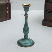 Подсвечник под старину "Надежда" латунь 7,5х7,5х17 см