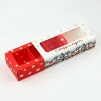 Коробка под 3 конфеты с ячейками &laquo;Новогодние истории&raquo;, 13.3 х 3.3 х 5.8 см