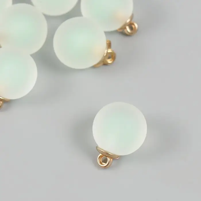 Подвеска для творчества акрил "Шар" матовый светло-зелёный 2,1х1,6 см