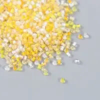 Бисер стекло 12/0 "Прозрачный. Цветная серединка. Жёлтый" 10 гр