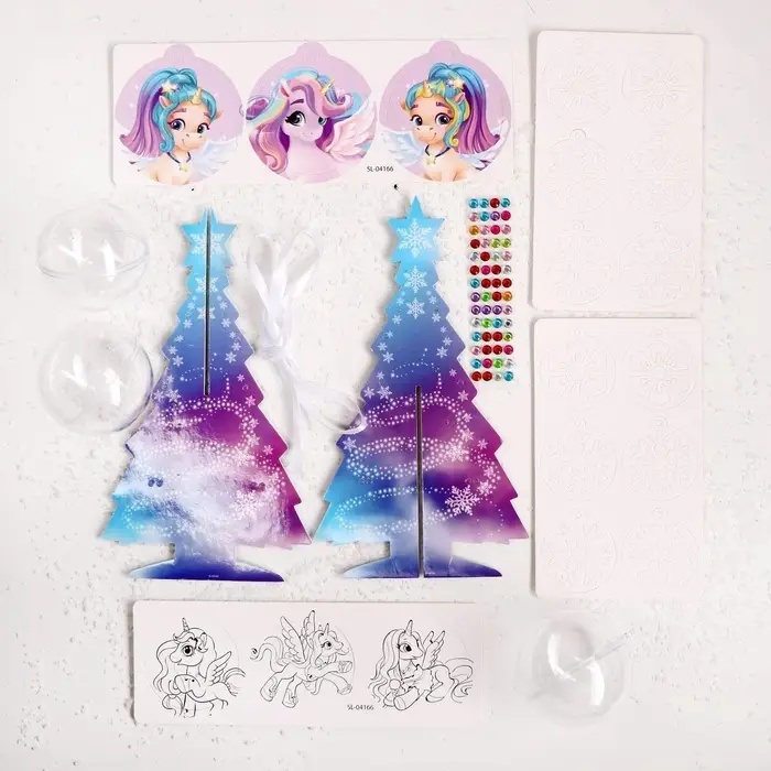 ШКОЛА ТАЛАНТОВ Новогодняя ёлочка с украшениями, единорог