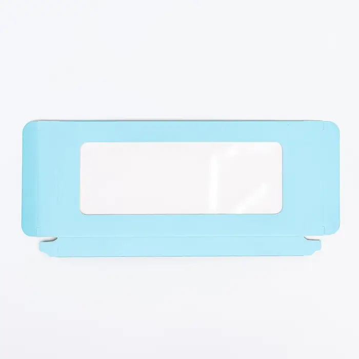 Подарочная коробка под плитку шоколада, с окном голубой, 17&times;8&times;1.4 см