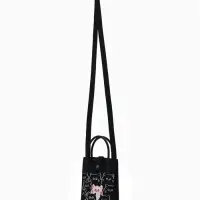 Сумка подр Коты, 12*4*17, отд на кнопке, дл ремень, черный