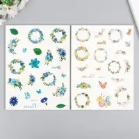 Переводные тату на тело цветные &laquo;Цветочные венки&raquo;, 24&times;14.5 см, МИКС