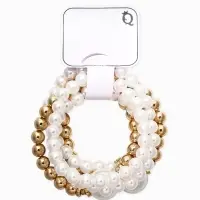 Браслет "Стильный жемчуг" (набор 5шт), №8/16, цвет белый в золоте