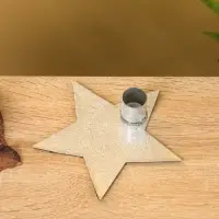 Подсвечник на 1 свечу "Звезда" серебряная 13х12х3 см