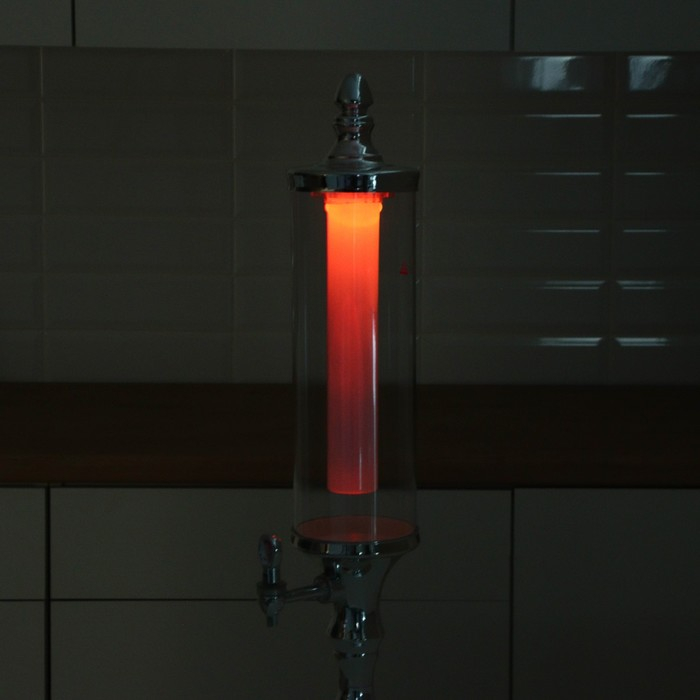 Башня пивная &laquo;Петронас&raquo;, 3 л, колба с подсветкой, 2 батарейки, цвет металлик