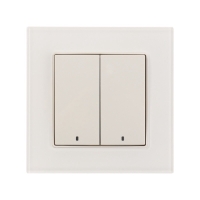 Выключатель TOT Glossy Glass, 10 А, 2 клавиши, с подсветкой, скрытый, стекло, белый